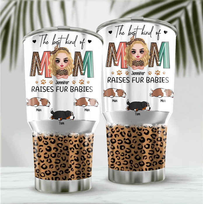 Personalized Dog Mom Irregular Tumbler - Mother's Day Gift Idea For Dog Lover - The Best Kind Of Mom Raises Fur Babies