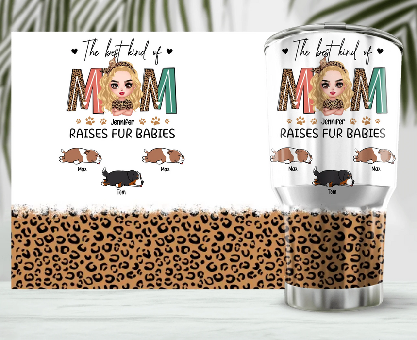 Personalized Dog Mom Irregular Tumbler - Mother's Day Gift Idea For Dog Lover - The Best Kind Of Mom Raises Fur Babies