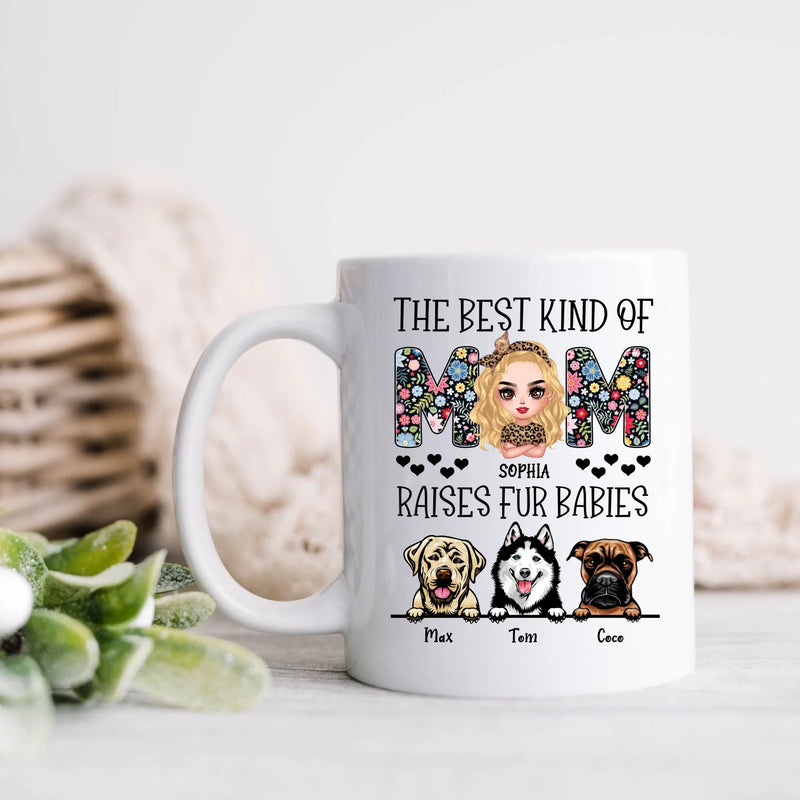 Personalized The Best Kind Of Dog Mom Coffee Mug - Mother's Day Gift Idea For Dog Lover - Up to 3 Dogs