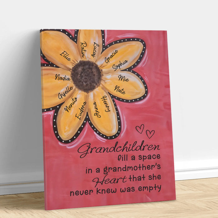 Personalized Granmother Canvas - Mother's Day Gift Idea For Grandma - Grandchildren Fill A Space In A Grandmother's Heart