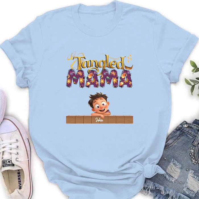 Personalized Tangled Mom T-Shirt/ Long Sleeve/  Sweatshirt/ Hoodie - Mother's Day Gift For Mom