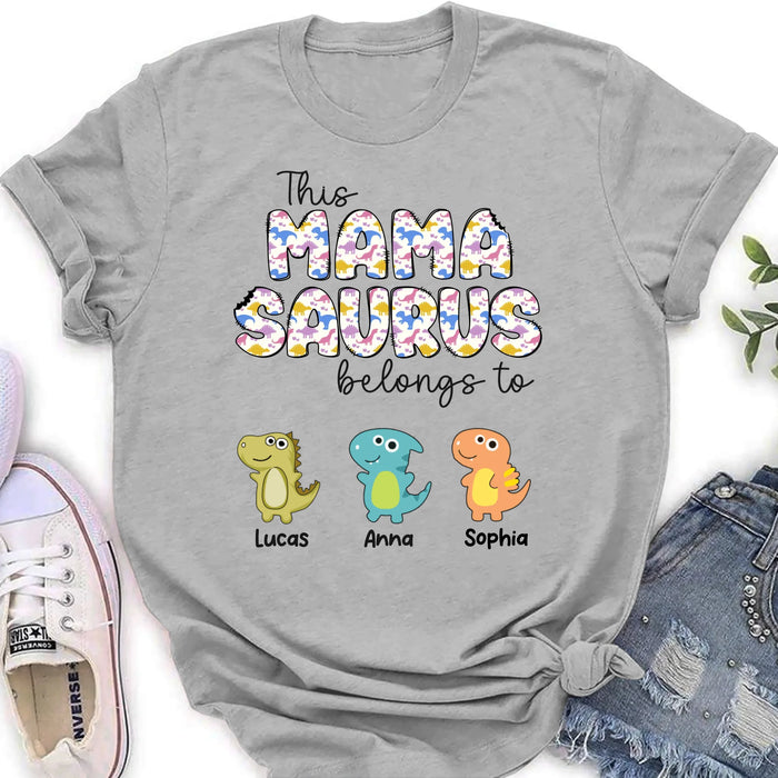 Personalized Mamasaurus T-Shirt/ Long Sleeve/  Sweatshirt/ Hoodie - Mother's Day Gift For Mom