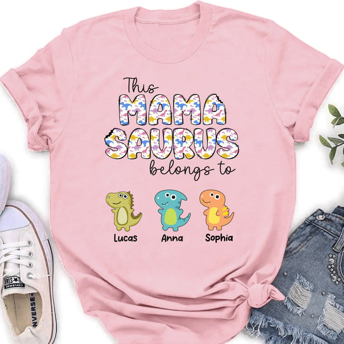 Personalized Mamasaurus T-Shirt/ Long Sleeve/  Sweatshirt/ Hoodie - Mother's Day Gift For Mom