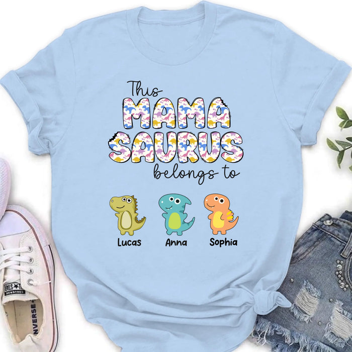 Personalized Mamasaurus T-Shirt/ Long Sleeve/  Sweatshirt/ Hoodie - Mother's Day Gift For Mom