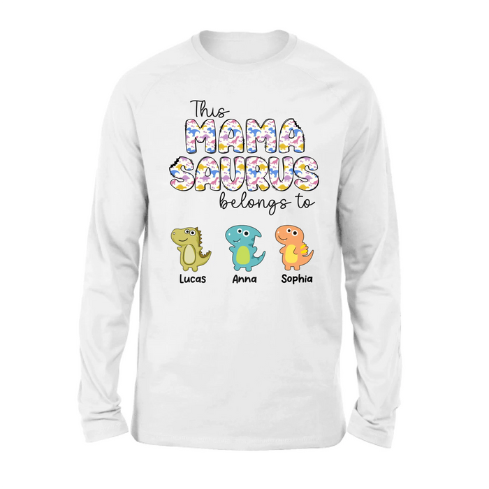 Personalized Mamasaurus T-Shirt/ Long Sleeve/  Sweatshirt/ Hoodie - Mother's Day Gift For Mom