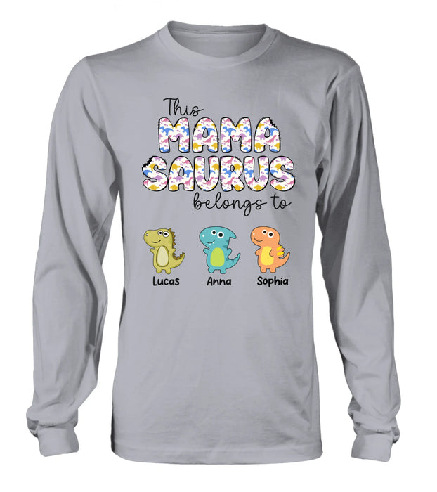 Personalized Mamasaurus T-Shirt/ Long Sleeve/  Sweatshirt/ Hoodie - Mother's Day Gift For Mom