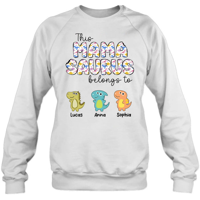 Personalized Mamasaurus T-Shirt/ Long Sleeve/  Sweatshirt/ Hoodie - Mother's Day Gift For Mom