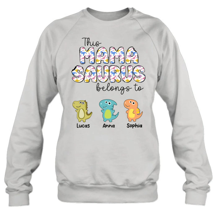 Personalized Mamasaurus T-Shirt/ Long Sleeve/  Sweatshirt/ Hoodie - Mother's Day Gift For Mom