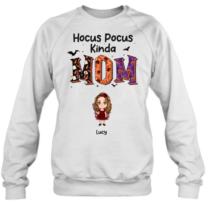 Personalized Hocus Pocus Kinda Mom Shirt/Hoodie - Up to 5 Kids - Mother's Day Gift Idea for Grandma/Mom