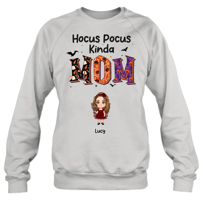 Personalized Hocus Pocus Kinda Mom Shirt/Hoodie - Up to 5 Kids - Mother's Day Gift Idea for Grandma/Mom