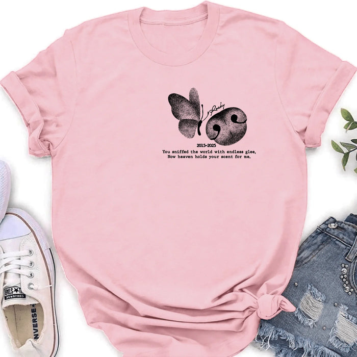 Personalized Memorial Dog Nose T-Shirt/ Sweatshirt/ Hoodie - Memorial Gift Idea For Dog Lovers - Forever In My Heart
