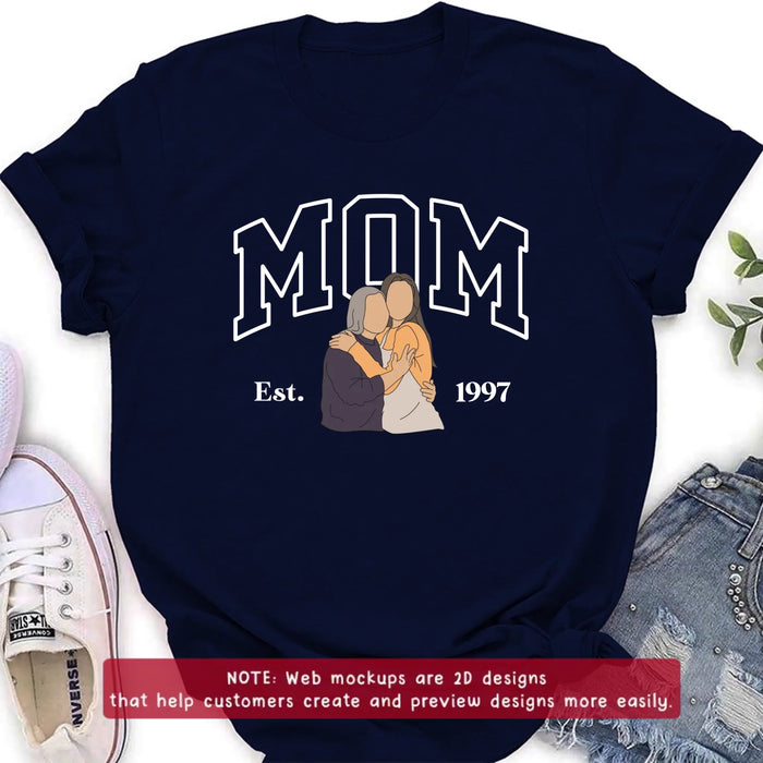 Personalized Mom And Daughter Embroidered T-Shirt/ Sweater/ Hoodie - Gift Idea For Mother's Day