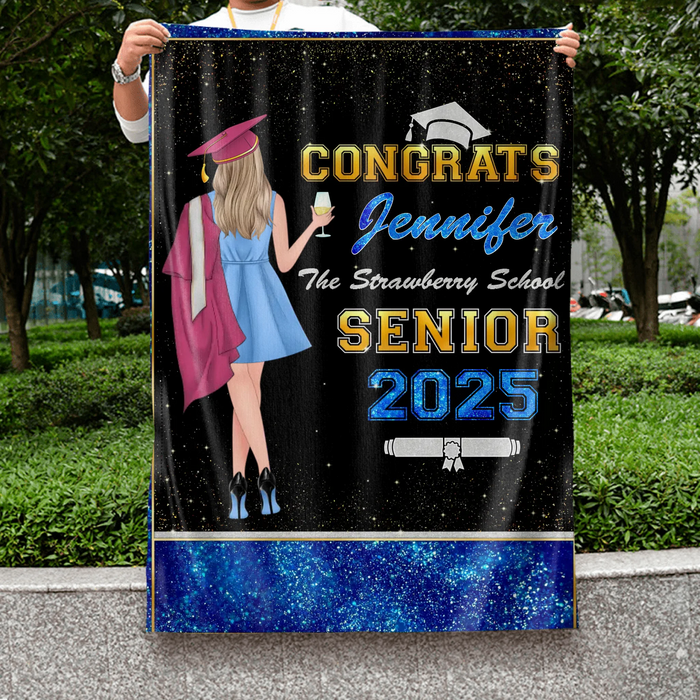 Custom Personalized Graduation Senior Flag - Graduation Gift Idea For Daughter/Friend/Sister - Congrats 2025