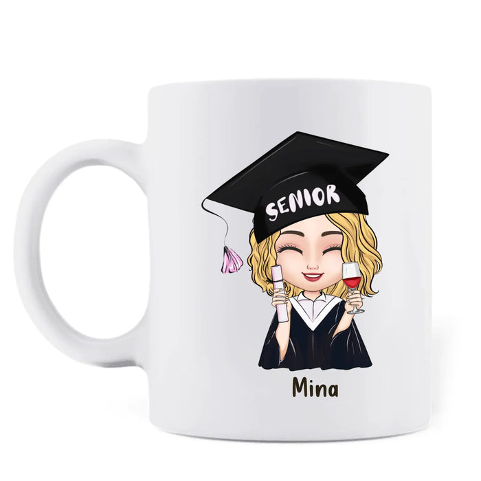 Custom Personalized Graduation 2025 Coffee Mug - Graduation Gift - I Tested Positive For Senioritis The Only Cure is Graduation 2025