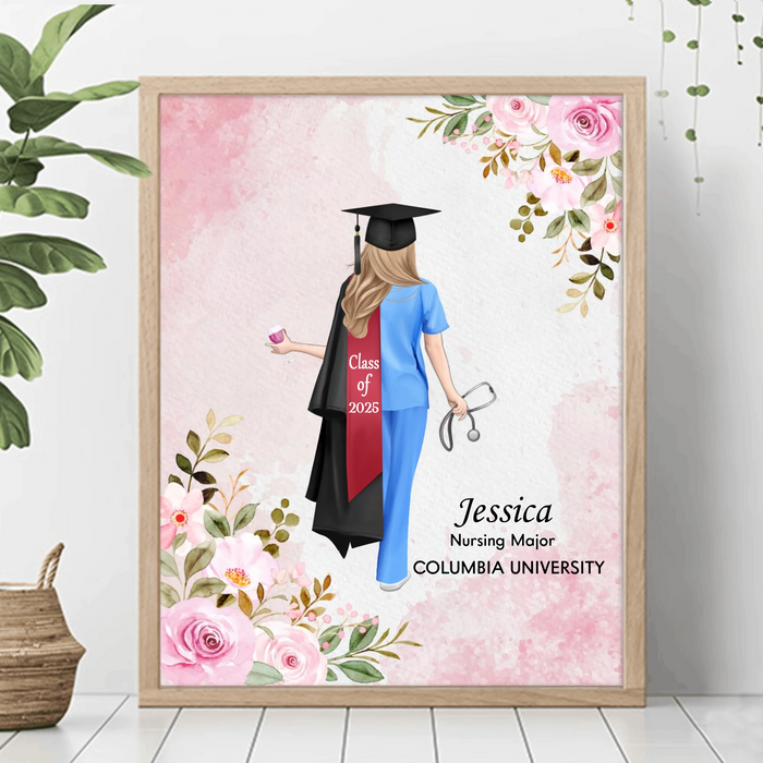 Custom Personalized Nursing School Graduation Vertical Poster - Best Gift Idea For Nurse/ Future Nurse - Class Of 2025