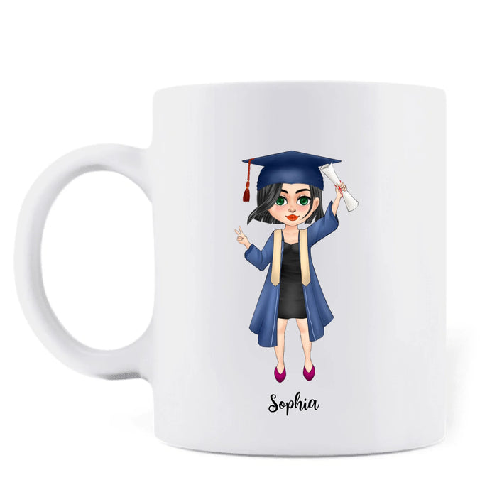 Custom Personalized Graduation Coffee Mug - Gift Idea For Daughter/ Granddaughter From Mom, Nana - Love You For The Rest Of Mine