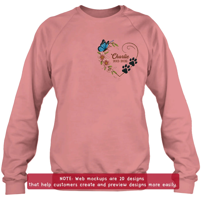 Custom Personalized Dog Memorial Embroidered T-Shirt/ Sweater/ Hoodie - Memorial Gift Idea For Pet Lover