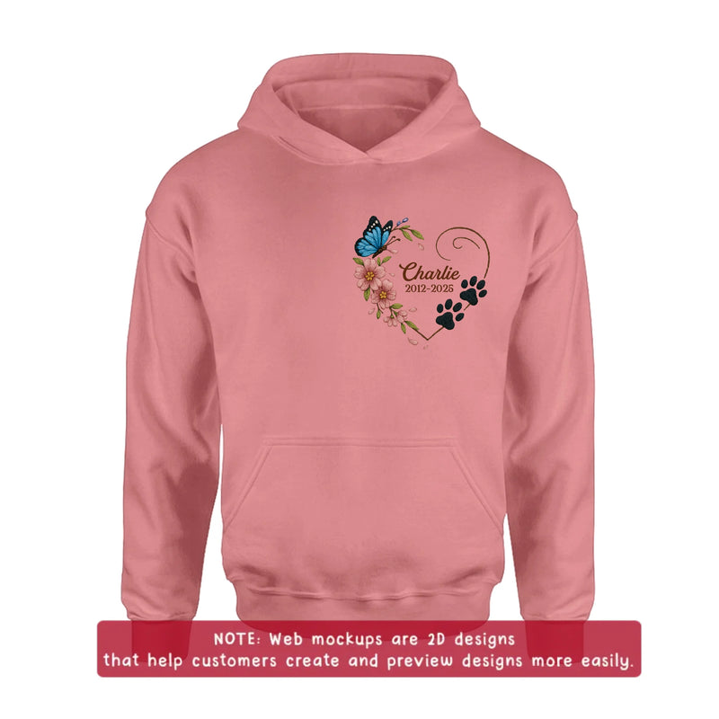 Custom Personalized Dog Memorial Embroidered T-Shirt/ Sweater/ Hoodie - Memorial Gift Idea For Pet Lover