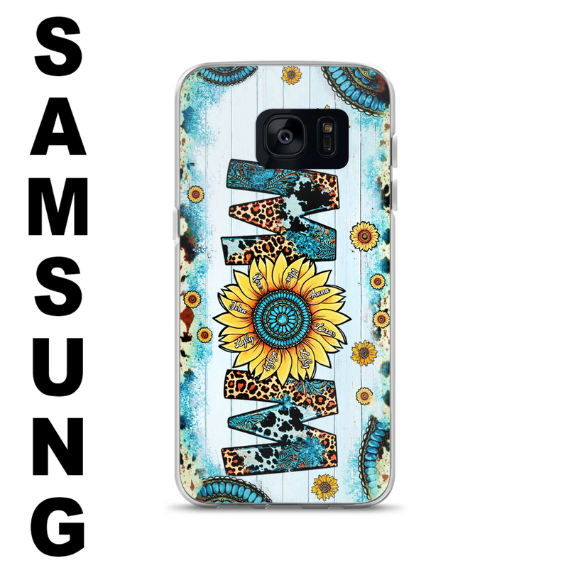 Personalized Mom Sunflower Phone Case - Mother's Day Gift Idea - Up to 8 Kids - Case For iPhone/ Samsung
