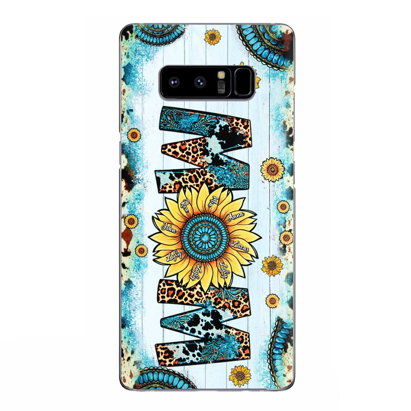 Personalized Mom Sunflower Phone Case - Mother's Day Gift Idea - Up to 8 Kids - Case For iPhone/ Samsung
