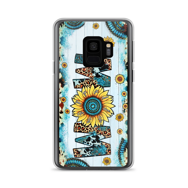 Personalized Mom Sunflower Phone Case - Mother's Day Gift Idea - Up to 8 Kids - Case For iPhone/ Samsung