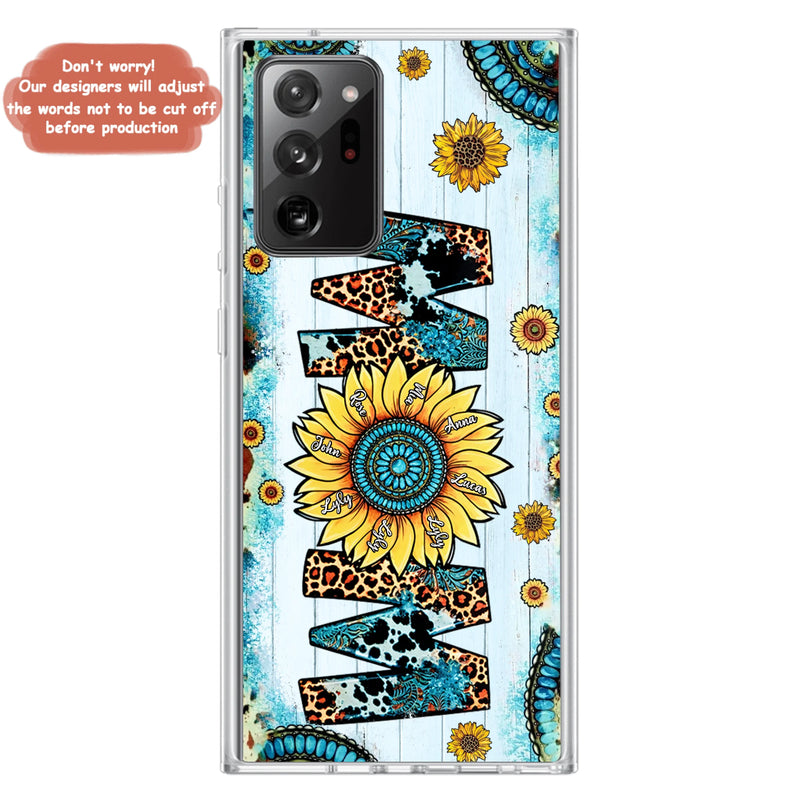 Personalized Mom Sunflower Phone Case - Mother's Day Gift Idea - Up to 8 Kids - Case For iPhone/ Samsung