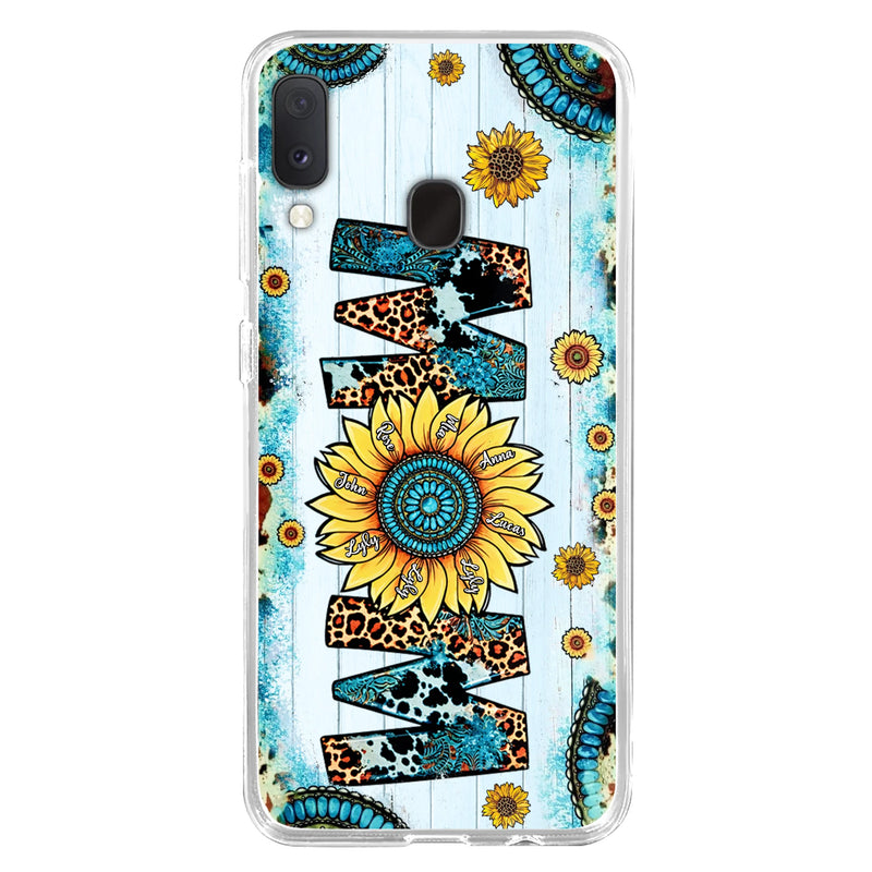 Personalized Mom Sunflower Phone Case - Mother's Day Gift Idea - Up to 8 Kids - Case For iPhone/ Samsung