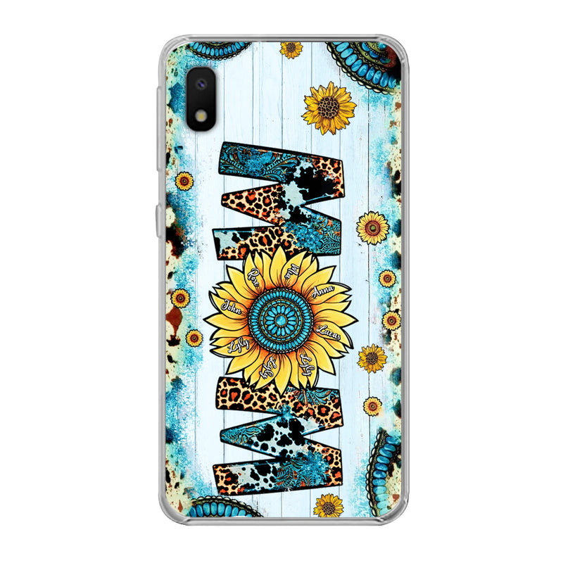 Personalized Mom Sunflower Phone Case - Mother's Day Gift Idea - Up to 8 Kids - Case For iPhone/ Samsung