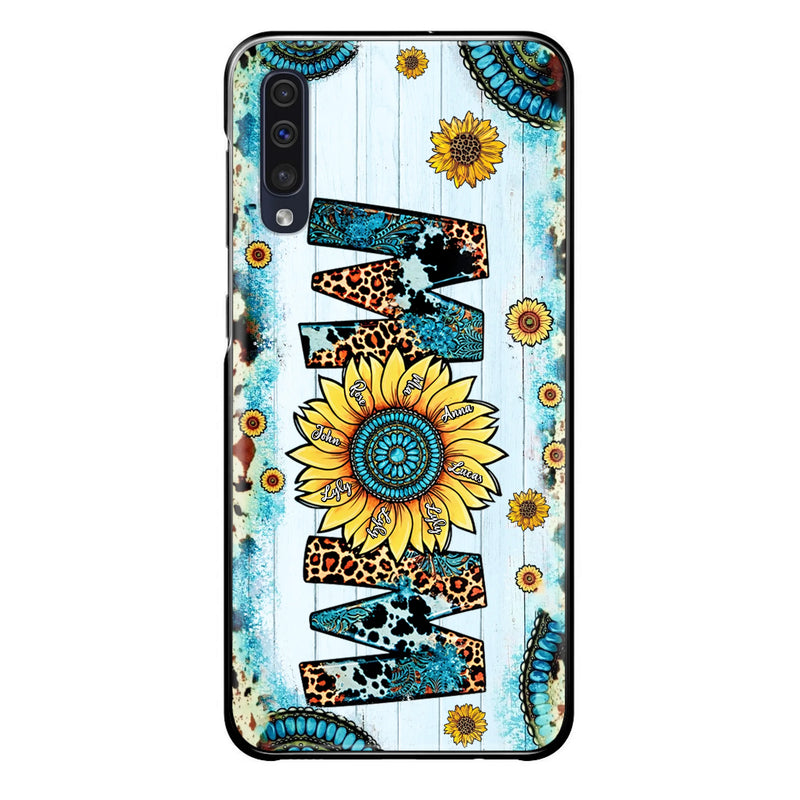 Personalized Mom Sunflower Phone Case - Mother's Day Gift Idea - Up to 8 Kids - Case For iPhone/ Samsung