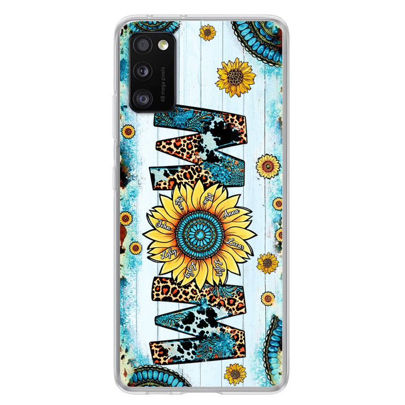 Personalized Mom Sunflower Phone Case - Mother's Day Gift Idea - Up to 8 Kids - Case For iPhone/ Samsung