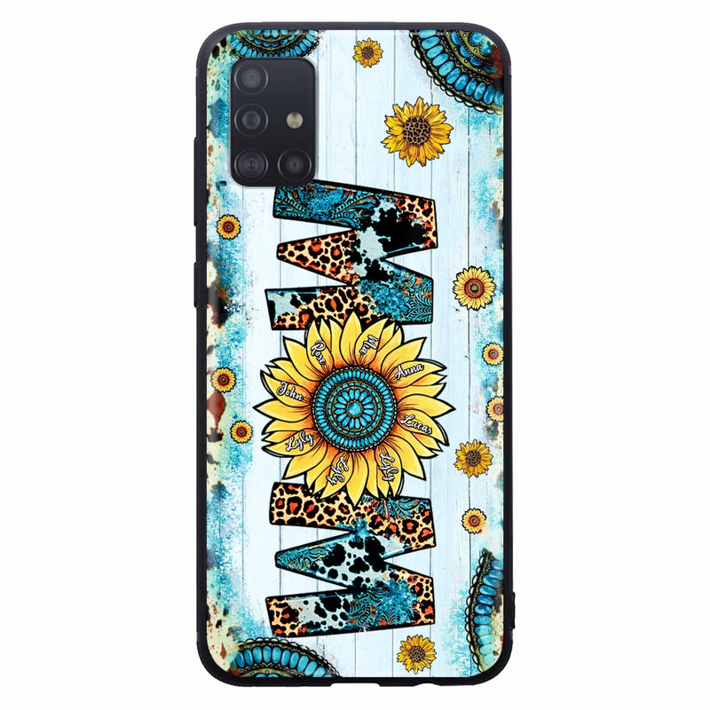 Personalized Mom Sunflower Phone Case - Mother's Day Gift Idea - Up to 8 Kids - Case For iPhone/ Samsung