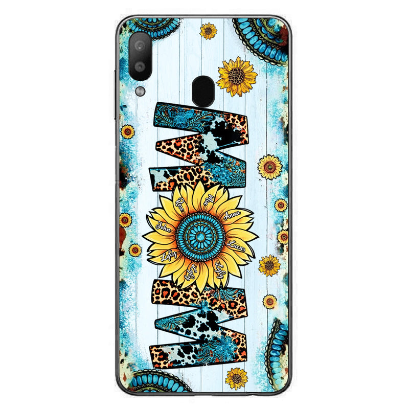 Personalized Mom Sunflower Phone Case - Mother's Day Gift Idea - Up to 8 Kids - Case For iPhone/ Samsung