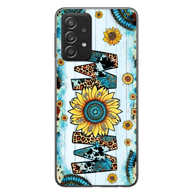 Personalized Mom Sunflower Phone Case - Mother's Day Gift Idea - Up to 8 Kids - Case For iPhone/ Samsung