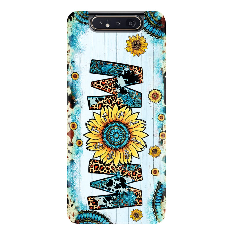 Personalized Mom Sunflower Phone Case - Mother's Day Gift Idea - Up to 8 Kids - Case For iPhone/ Samsung