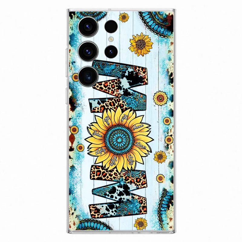 Personalized Mom Sunflower Phone Case - Mother's Day Gift Idea - Up to 8 Kids - Case For iPhone/ Samsung
