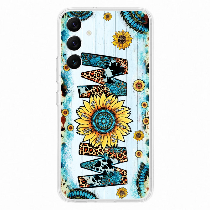 Personalized Mom Sunflower Phone Case - Mother's Day Gift Idea - Up to 8 Kids - Case For iPhone/ Samsung