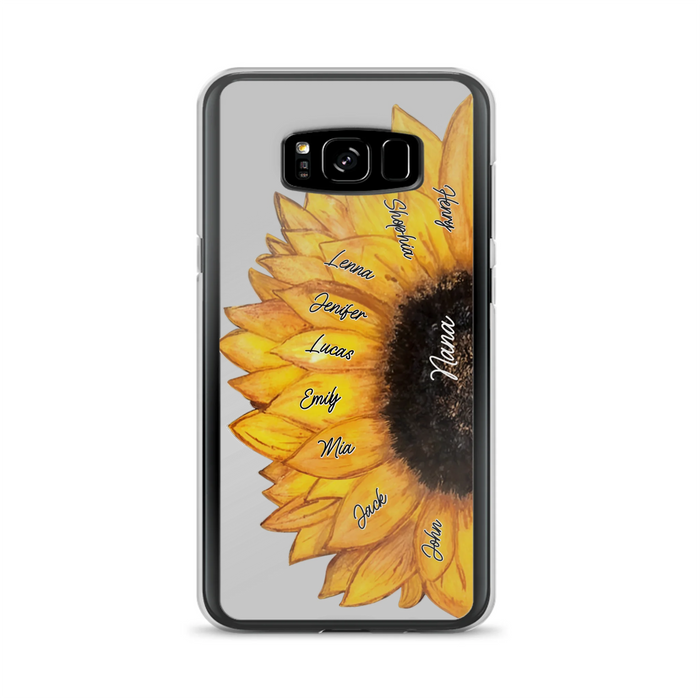 Personalized Sunflower Grandma Phone Case - Up to 9 Kids - Mother's Day Gift Idea for Mom/Grandma