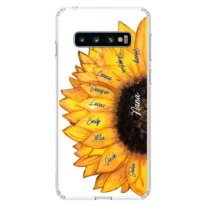 Personalized Sunflower Grandma Phone Case - Up to 9 Kids - Mother's Day Gift Idea for Mom/Grandma