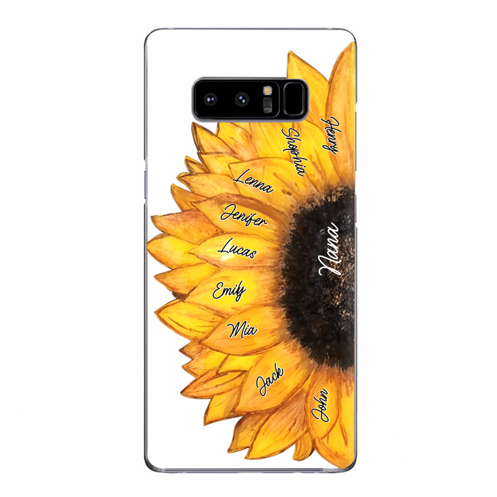 Personalized Sunflower Grandma Phone Case - Up to 9 Kids - Mother's Day Gift Idea for Mom/Grandma