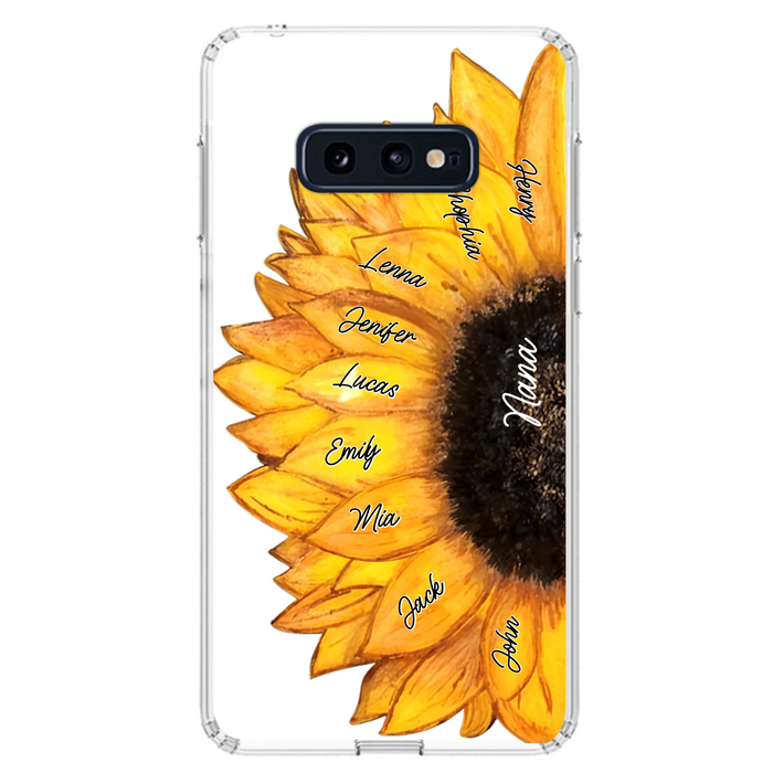 Personalized Sunflower Grandma Phone Case - Up to 9 Kids - Mother's Day Gift Idea for Mom/Grandma