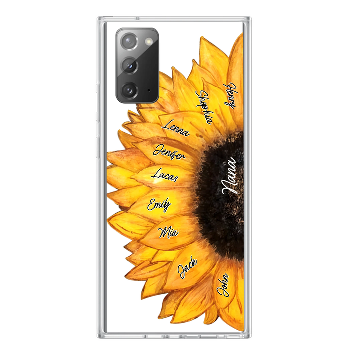 Personalized Sunflower Grandma Phone Case - Up to 9 Kids - Mother's Day Gift Idea for Mom/Grandma