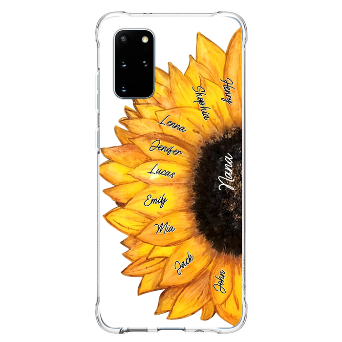 Personalized Sunflower Grandma Phone Case - Up to 9 Kids - Mother's Day Gift Idea for Mom/Grandma