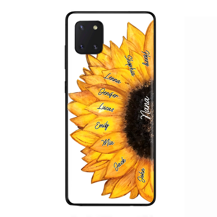 Personalized Sunflower Grandma Phone Case - Up to 9 Kids - Mother's Day Gift Idea for Mom/Grandma