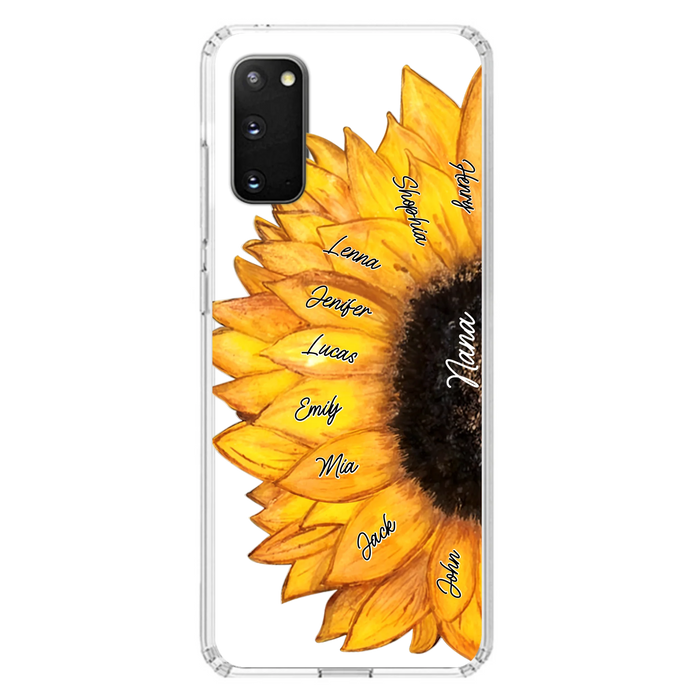 Personalized Sunflower Grandma Phone Case - Up to 9 Kids - Mother's Day Gift Idea for Mom/Grandma