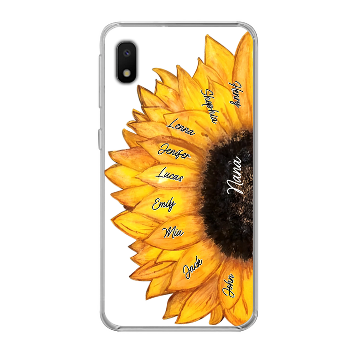Personalized Sunflower Grandma Phone Case - Up to 9 Kids - Mother's Day Gift Idea for Mom/Grandma