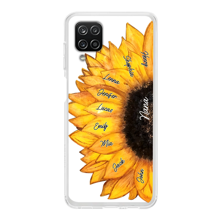 Personalized Sunflower Grandma Phone Case - Up to 9 Kids - Mother's Day Gift Idea for Mom/Grandma
