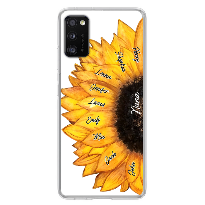 Personalized Sunflower Grandma Phone Case - Up to 9 Kids - Mother's Day Gift Idea for Mom/Grandma