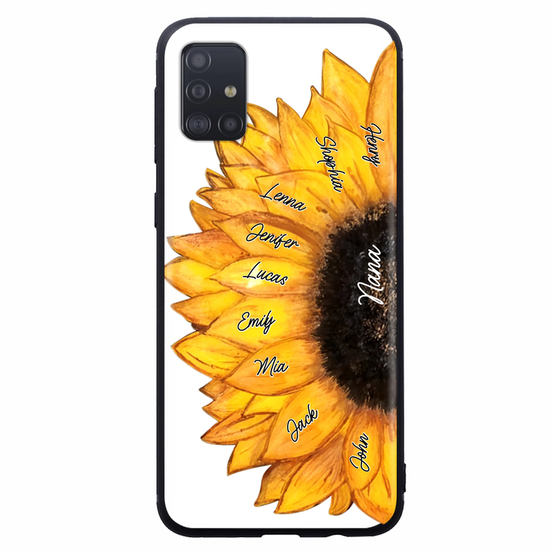 Personalized Sunflower Grandma Phone Case - Up to 9 Kids - Mother's Day Gift Idea for Mom/Grandma