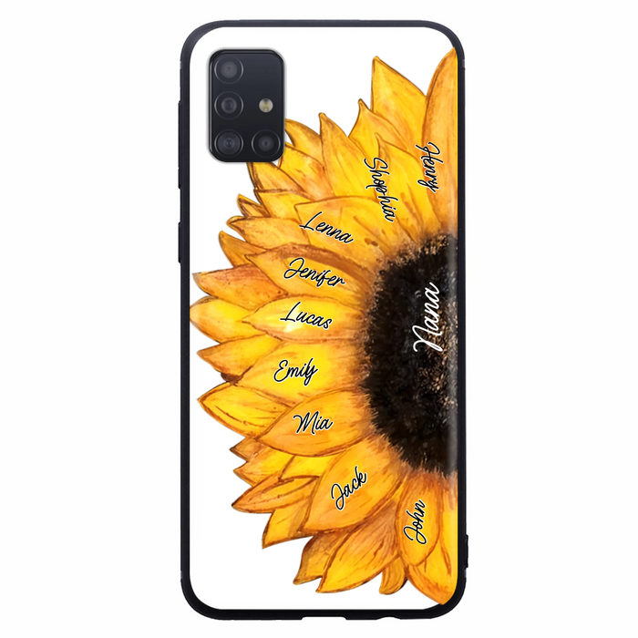 Personalized Sunflower Grandma Phone Case - Up to 9 Kids - Mother's Day Gift Idea for Mom/Grandma