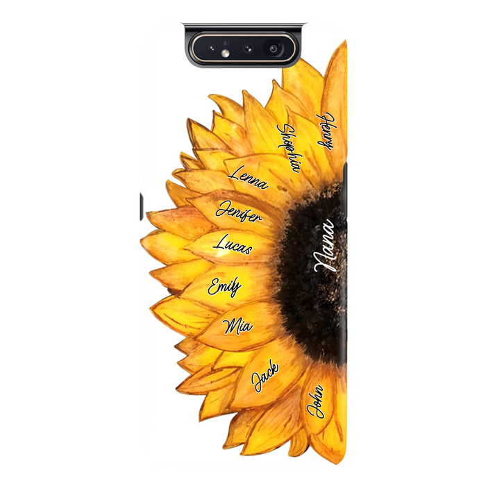 Personalized Sunflower Grandma Phone Case - Up to 9 Kids - Mother's Day Gift Idea for Mom/Grandma